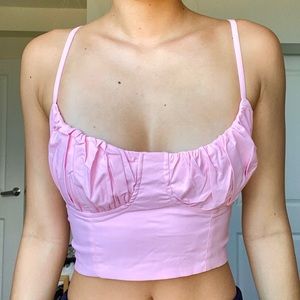 BNWOT Bubblegum pink bustier crop top